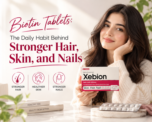 Biotin Tablets: The Daily Habit Behind Stronger Hair, Skin, and Nails - XEBION Biotin -2500mcg