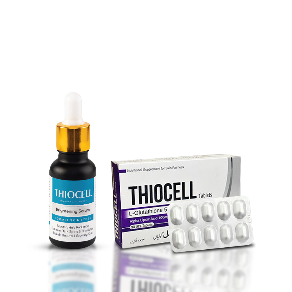 Glutathione Tablets and Brightening Serum for Radiant Skin