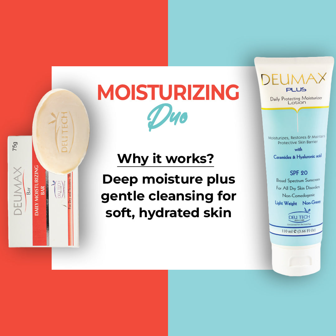 Hyaluronic Acid Moisturizer and Gentle Cleansing Bar for Dry Skin