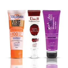 Skin Brightening Kit with Face Wash, Cream and SPF 100